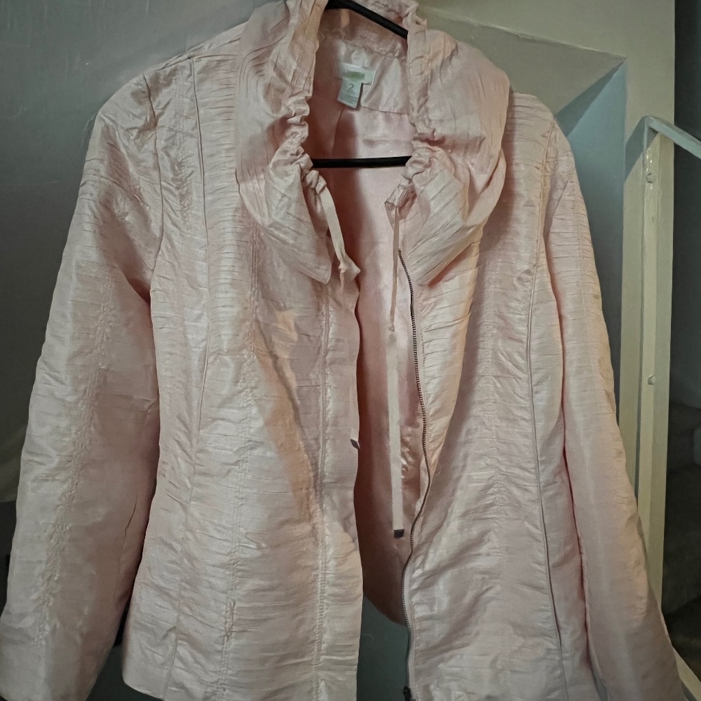 Pink zip up jacket with hood
